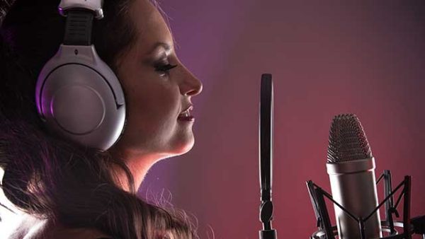 An experienced voice actor doing ADR